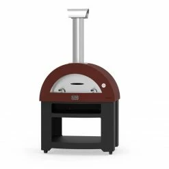 Alfa Forni Wood Fired Pizza Oven - Allegro W/ Base (Antique Red) BBQs & Smokers