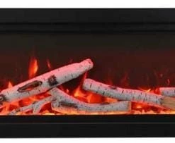 Amantii 100" Symmetry Clean Face Electric Fireplace Built-In Log & Glass W/ Surround Fireplaces & Heaters
