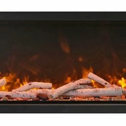 Amantii 100" Symmetry Extra Tall Clean Face Electric Fireplace Built-In Log & Glass W/ Surround
