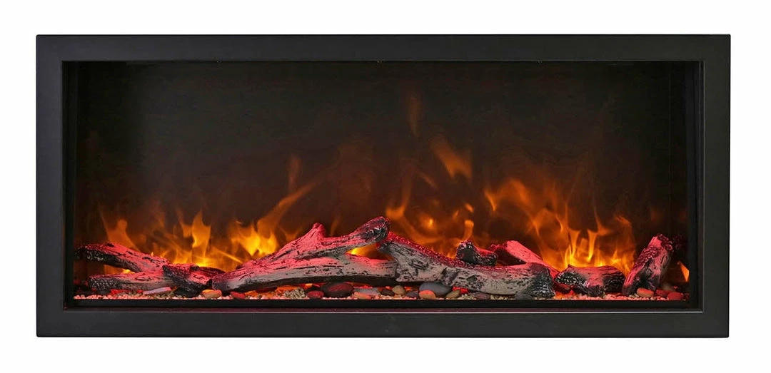 Amantii 100" Symmetry Extra Tall Clean Face Electric Fireplace Built-In Log & Glass W/ Surround 2 Amantii 100" Symmetry Extra Tall Clean Face Electric Fireplace Built-In Log & Glass W/ Surround