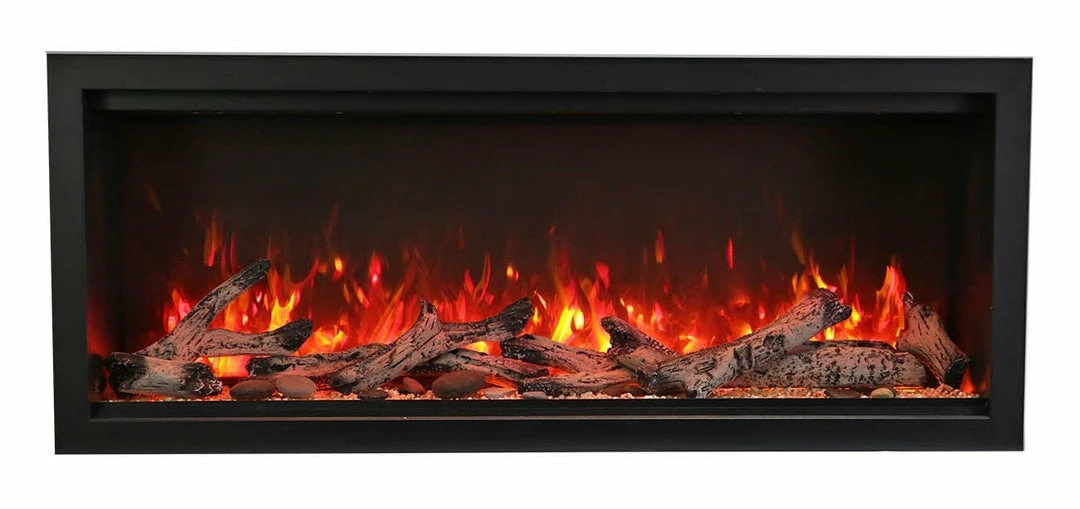 Amantii 100" Symmetry Extra Tall Clean Face Electric Fireplace Built-In Log & Glass W/ Surround 3 Amantii 100" Symmetry Extra Tall Clean Face Electric Fireplace Built-In Log & Glass W/ Surround