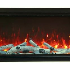 Amantii 100" Symmetry Extra Tall Clean Face Electric Fireplace Built-In Log & Glass W/ Surround 14 Amantii 100