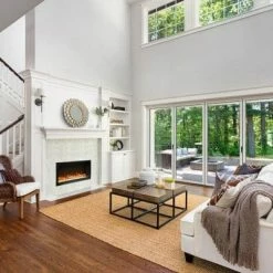 Amantii 100" Symmetry Extra Tall Clean Face Electric Fireplace Built-In Log & Glass W/ Surround 18 Amantii 100