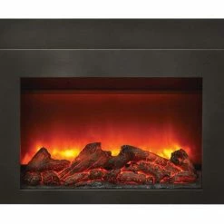 Fireplaces & Heaters Amantii 30" Electric Fireplace Insert With Black Steel Surround & Overlay