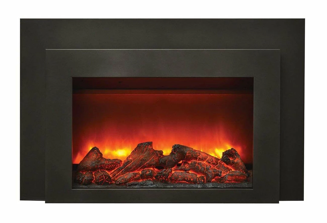 Fireplaces & Heaters Amantii 30" Electric Fireplace Insert With Black Steel Surround & Overlay 1 Fireplaces & Heaters Amantii 30" Electric Fireplace Insert With Black Steel Surround & Overlay