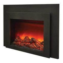 Fireplaces & Heaters Amantii 30" Electric Fireplace Insert With Black Steel Surround & Overlay