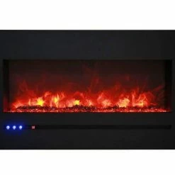 Fireplaces & Heaters Amantii 34" Wall/Flush-Mount Linear Electric Fireplace W/ Steel Surround