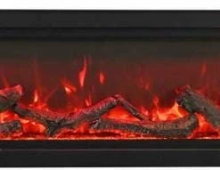 Fireplaces & Heaters Amantii 42" Symmetry Clean Face Electric Fireplace Built-In Log & Glass W/ Surround