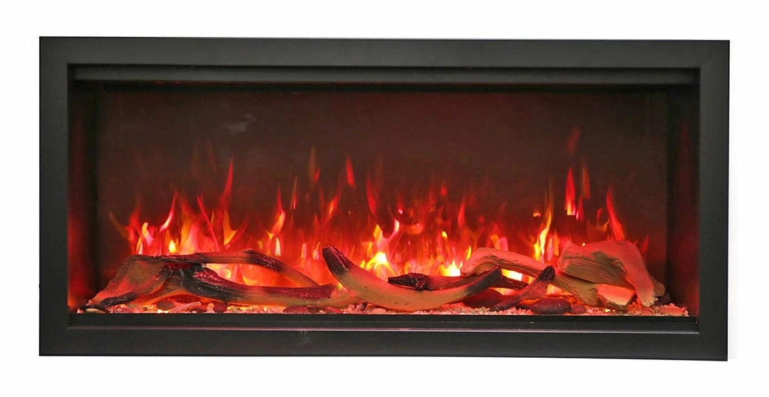 Amantii 42" Symmetry Extra Tall Clean Face Electric Fireplace Built-In Log & Glass W/ Surround 1 Amantii 42" Symmetry Extra Tall Clean Face Electric Fireplace Built-In Log & Glass W/ Surround