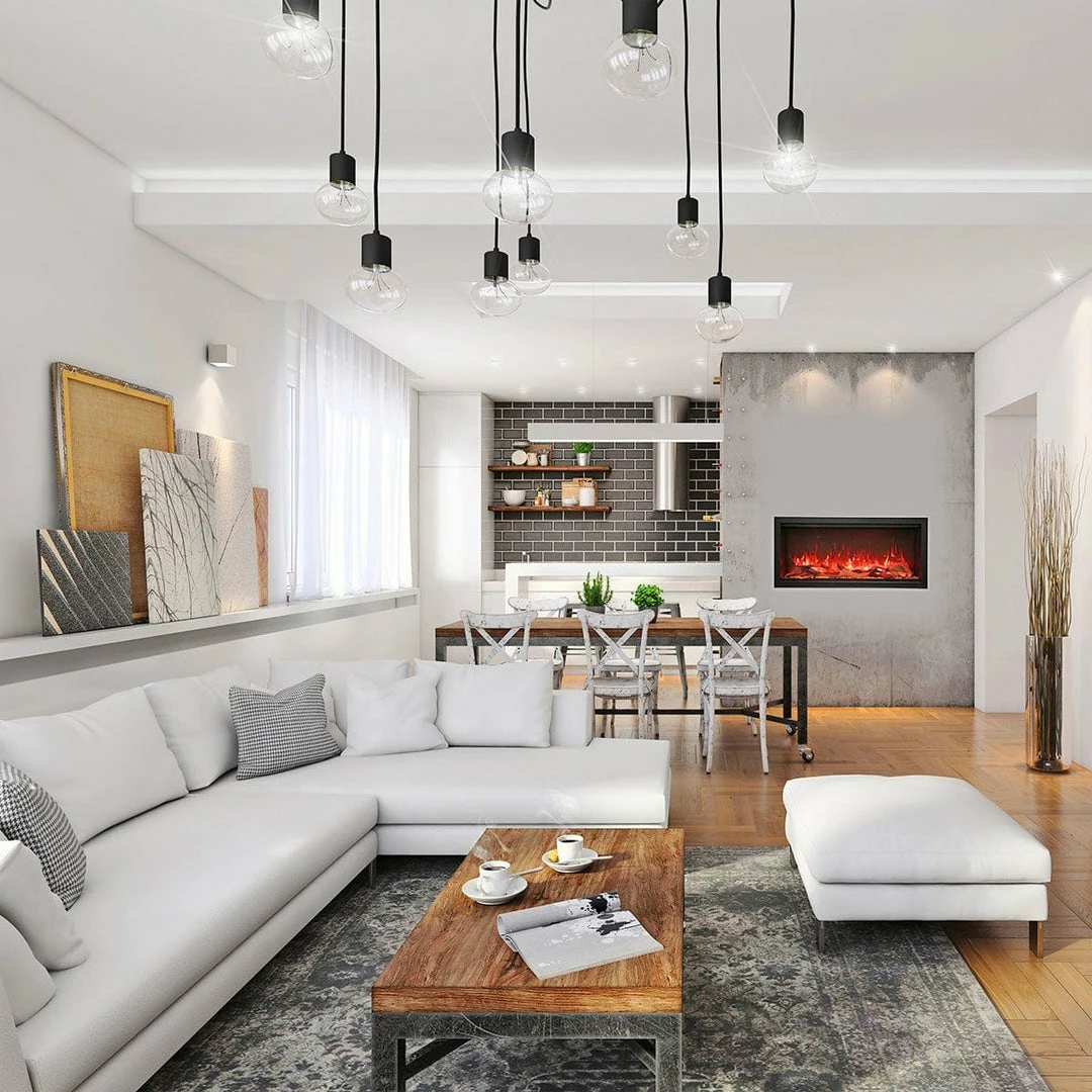 Amantii 42" Symmetry Extra Tall Clean Face Electric Fireplace Built-In Log & Glass W/ Surround 2 Amantii 42" Symmetry Extra Tall Clean Face Electric Fireplace Built-In Log & Glass W/ Surround