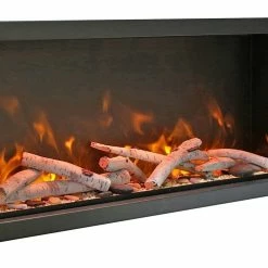 Amantii 42" Symmetry Extra Tall Clean Face Electric Fireplace Built-In Log & Glass W/ Surround 16 Amantii 42