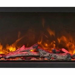 Amantii 42" Symmetry Extra Tall Clean Face Electric Fireplace Built-In Log & Glass W/ Surround 14 Amantii 42