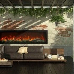 Amantii 42" Symmetry Extra Tall Clean Face Electric Fireplace Built-In Log & Glass W/ Surround 21 Amantii 42