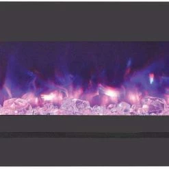 Amantii 48" Wall/Flush-Mount Linear Electric Fireplace W/ Steel Surround