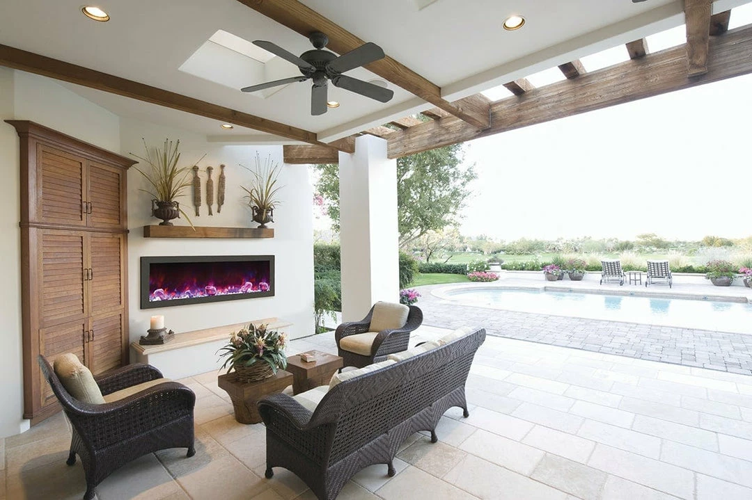 Fireplaces & Heaters Amantii 50" Panorama Slim Indoor / Outdoor Built-in Electric Fireplace 3 Fireplaces & Heaters Amantii 50" Panorama Slim Indoor / Outdoor Built-in Electric Fireplace