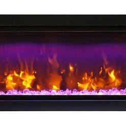 Amantii 50" Symmetry Clean Face Electric Fireplace Built-In Log & Glass W/ Surround Fireplaces & Heaters
