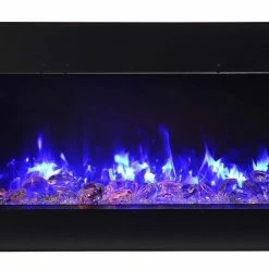Amantii 60" Tru-View Slim 3-sided Indoor / Outdoor Electric Fireplace