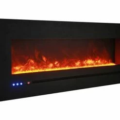Amantii 72" Wall/Flush-Mount Linear Electric Fireplace W/ Steel Surround