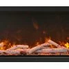 Amantii 88" Symmetry Extra Tall Clean Face Electric Fireplace Built-In Log & Glass W/ Surround Fireplaces & Heaters