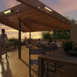 Aura Carbon Outdoor Patio Heater 120v (1,500w) Black Fireplaces & Heaters