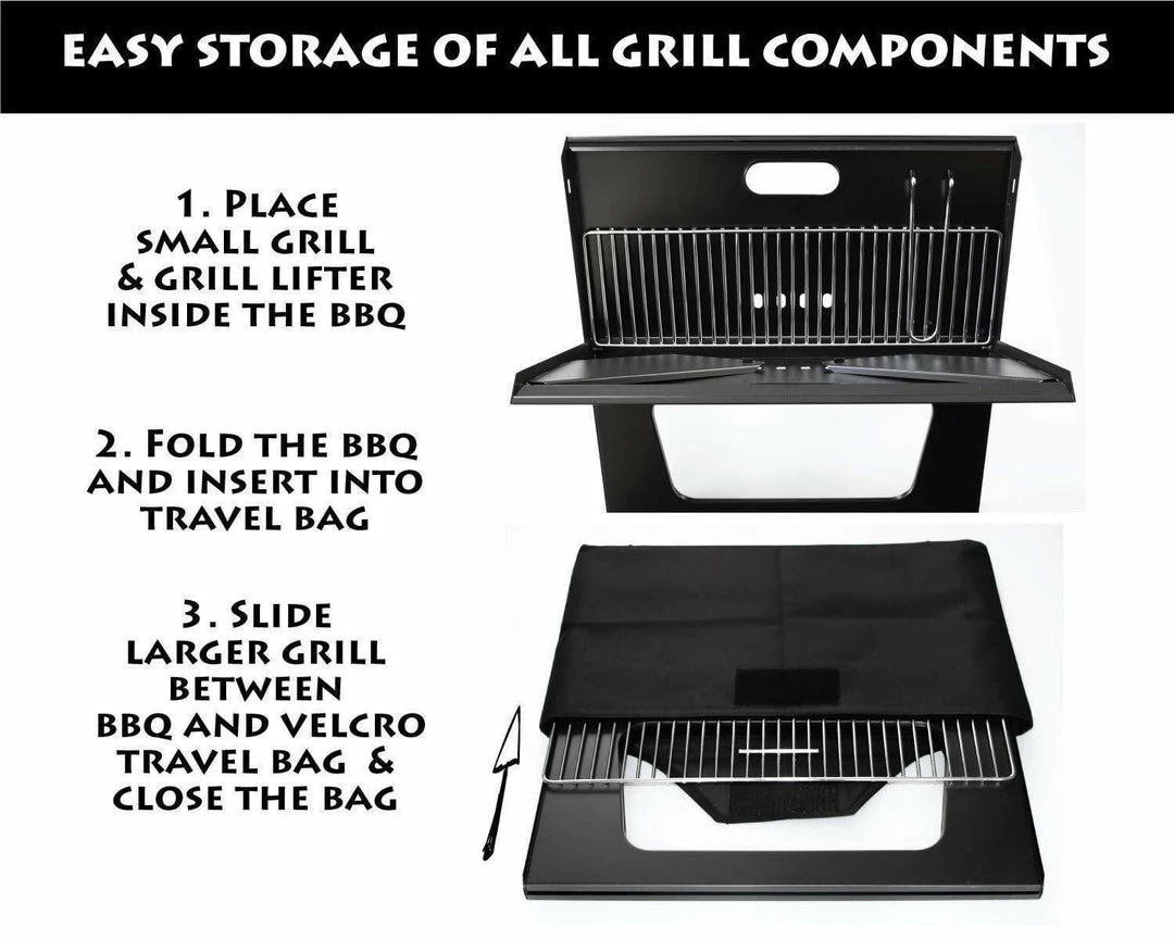 BBQ Croc Easy Grill - Premium Foldable Charcoal Barbecue 4 BBQ Croc Easy Grill - Premium Foldable Charcoal Barbecue