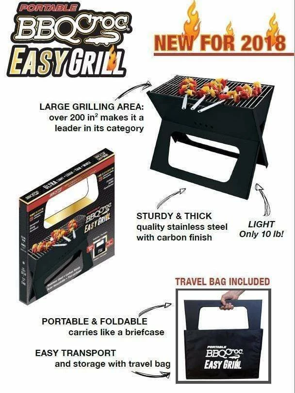 BBQ Croc Easy Grill - Premium Foldable Charcoal Barbecue 7 BBQ Croc Easy Grill - Premium Foldable Charcoal Barbecue