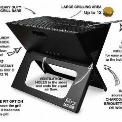 BBQ Croc Easy Grill - Premium Foldable Charcoal Barbecue