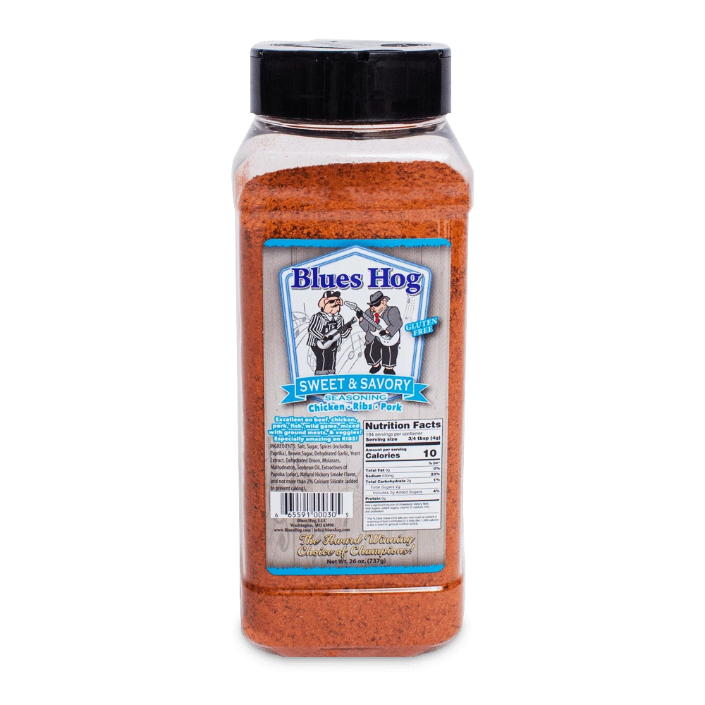 Blues Hog Rub Seasoning Sweet & Savory (26oz) Sauces & Rubs 1 Blues Hog Rub Seasoning Sweet & Savory (26oz) Sauces & Rubs