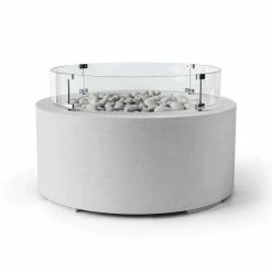 Dekko Concrete Fire Pit Glass Belmont Wind Guards BELWINDGUARD BBQ Accessories