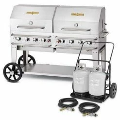 Crown Verity Premium Mobile Grill - Club Series 60" W/ Roll Domes