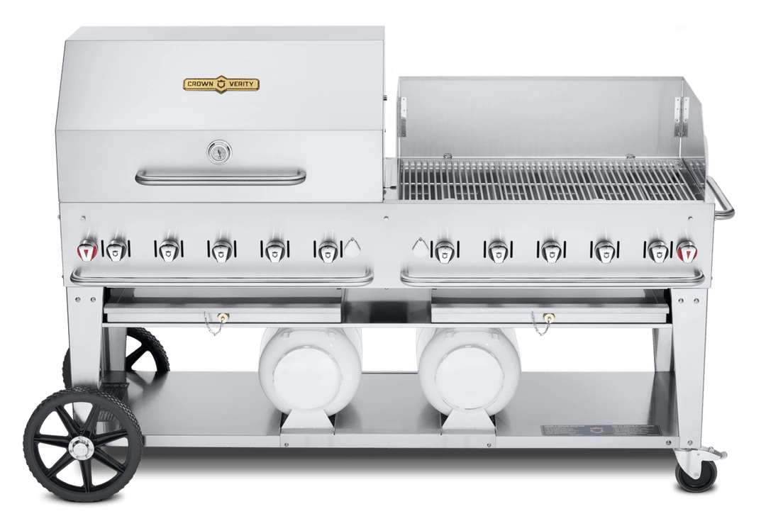 BBQs & Smokers Crown Verity Premium Mobile Grill - Club Series 72" W/ Roll Dome & Windguard 1 BBQs & Smokers Crown Verity Premium Mobile Grill - Club Series 72" W/ Roll Dome & Windguard