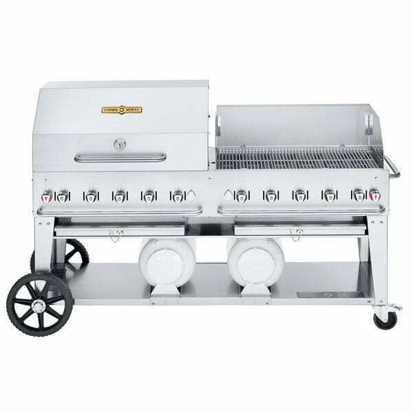 BBQs & Smokers Crown Verity Premium Mobile Grill - Club Series 72" W/ Roll Dome & Windguard 2 BBQs & Smokers Crown Verity Premium Mobile Grill - Club Series 72" W/ Roll Dome & Windguard