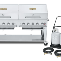 Crown Verity Premium Mobile Grill - Club Series 72" W/ Roll Domes