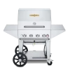 BBQs & Smokers Crown Verity Premium Mobile Grill - Professional Series Charbroiler 30" W/ Roll Dome & 2 Side Shelves
