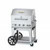 Crown Verity Premium Mobile Grill - Professional Series Charbroiler 30" W/ Roll Dome & Bun Rack BBQs & Smokers