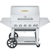 BBQs & Smokers Crown Verity Premium Mobile Grill - Professional Series Charbroiler 36" W/ Roll Dome & 2 Shelves