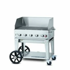 Crown Verity Premium Mobile Grill - Professional Series Charbroiler 36 W/ Windguard BBQs & Smokers