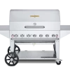 BBQs & Smokers Crown Verity Premium Mobile Grill - Professional Series Charbroiler 48" W/ Roll Dome & 2 Shelves