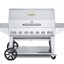 BBQs & Smokers Crown Verity Premium Mobile Grill - Professional Series Charbroiler 48" W/ Roll Dome & 2 Shelves