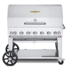 Crown Verity Premium Mobile Grill - Professional Series Charbroiler 48" W/ Roll Dome & Bun Rack