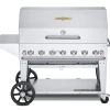 Crown Verity Premium Mobile Grill - Professional Series Charbroiler 48" W/ Roll Dome & Shelf
