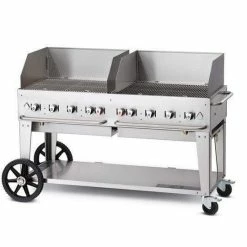 Crown Verity Premium Mobile Grill - Professional Series Charbroiler 60" (2 X 30") W/ Windguard BBQs & Smokers
