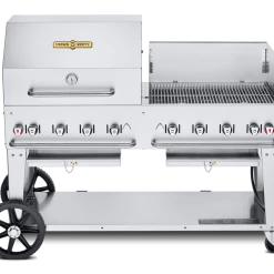 Crown Verity Premium Mobile Grill - Professional Series Charbroiler 60" W/ Roll Dome & Windguard BBQs & Smokers
