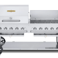 Crown Verity Premium Mobile Grill - Professional Series Charbroiler 72" W/ Roll Dome & Windguard BBQs & Smokers