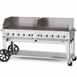 Crown Verity Premium Mobile Grill - Professional Series Charbroiler 72" W/ Windguard