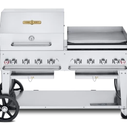 Crown Verity Premium Mobile Grills - Professional Series Charbroiler W/ Roll Dome & Griddle BBQs & Smokers