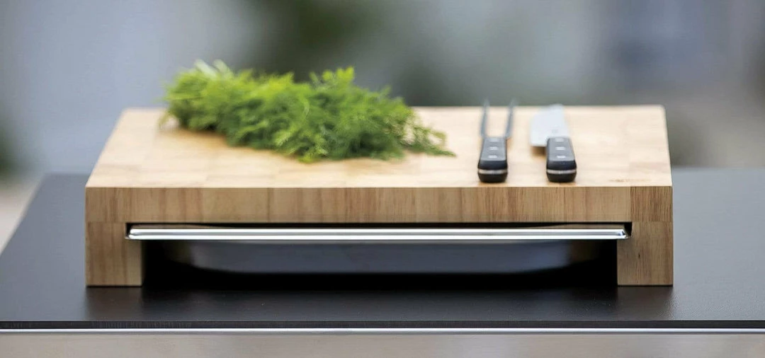 ENO Cutting Board W/ Gastro Tray - Bamboo/Stainless Steel 2 ENO Cutting Board W/ Gastro Tray - Bamboo/Stainless Steel