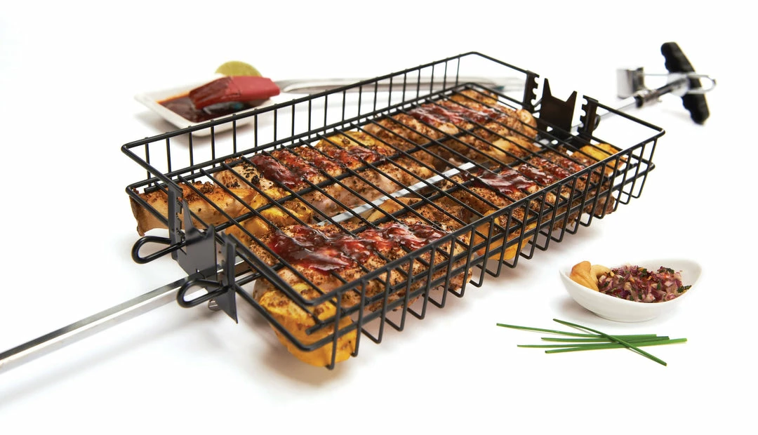 Grillpro BBQ Accessories Grill Pro 24785 Non-Stick Flat Spit Basket 1 Grillpro BBQ Accessories Grill Pro 24785 Non-Stick Flat Spit Basket