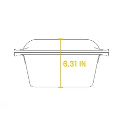 Lodge Cast Iron Double Dutch Oven 5 Quart W/ Loop Handles BBQ Accessories