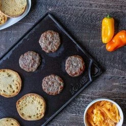 Lodge - Cast Iron Reversible Grill/Griddle 16.75" X 9.5" 8 Lodge - Cast Iron Reversible Grill/Griddle 16.75